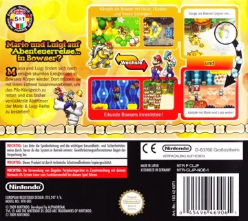 Mario & Luigi RPG 3 - Kupa Momsok Daemoheom (Korea) box cover back